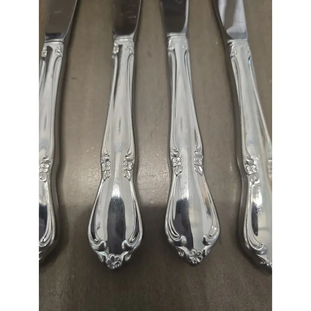 Oneida CHATEAU Stainless 4 Pc Knives Oneidacraft Deluxe Glossy Flatware
